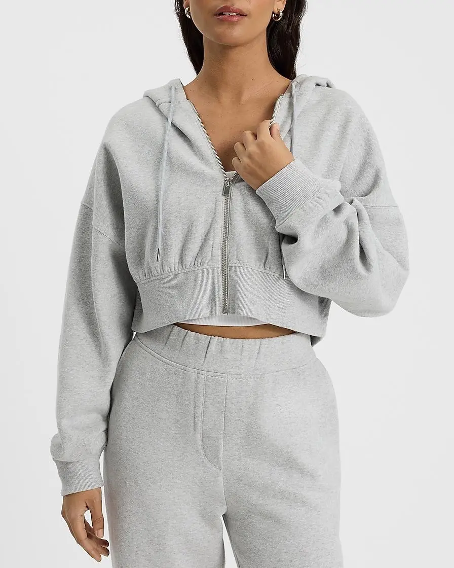 Zip Up Cropped Hoodie