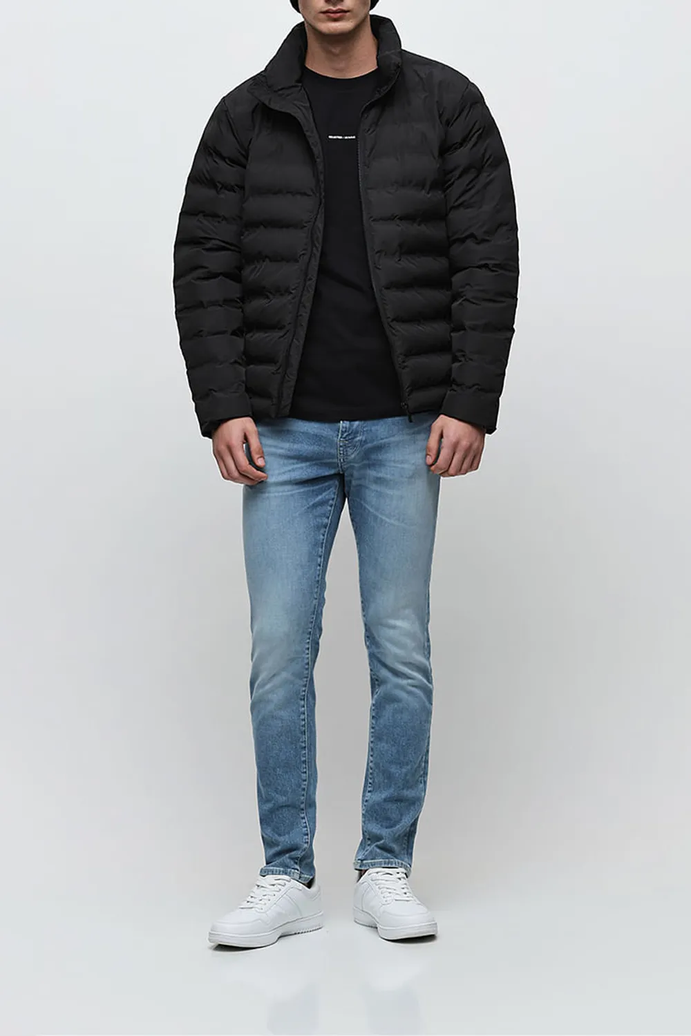 Green High Neck Quilted Jacket