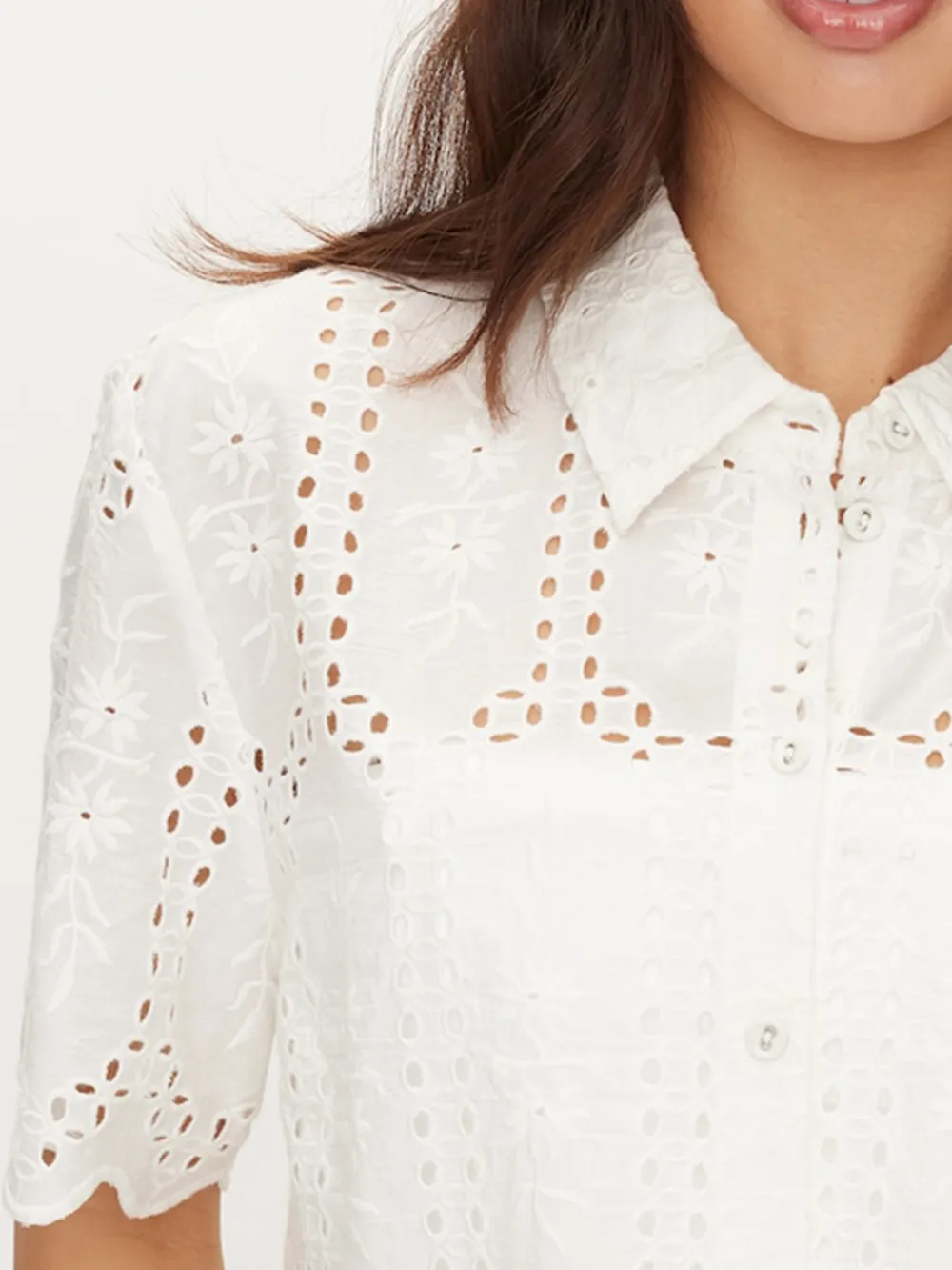 Broderie Scallop Shirt