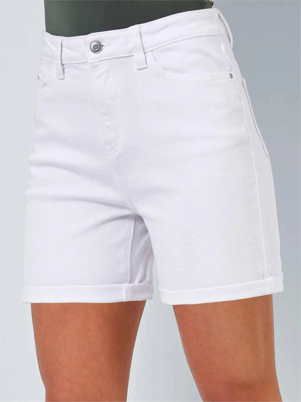 White denim shorts