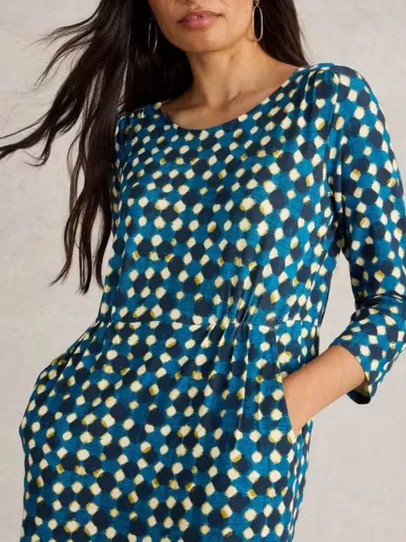 Printed Dress In Navy Print