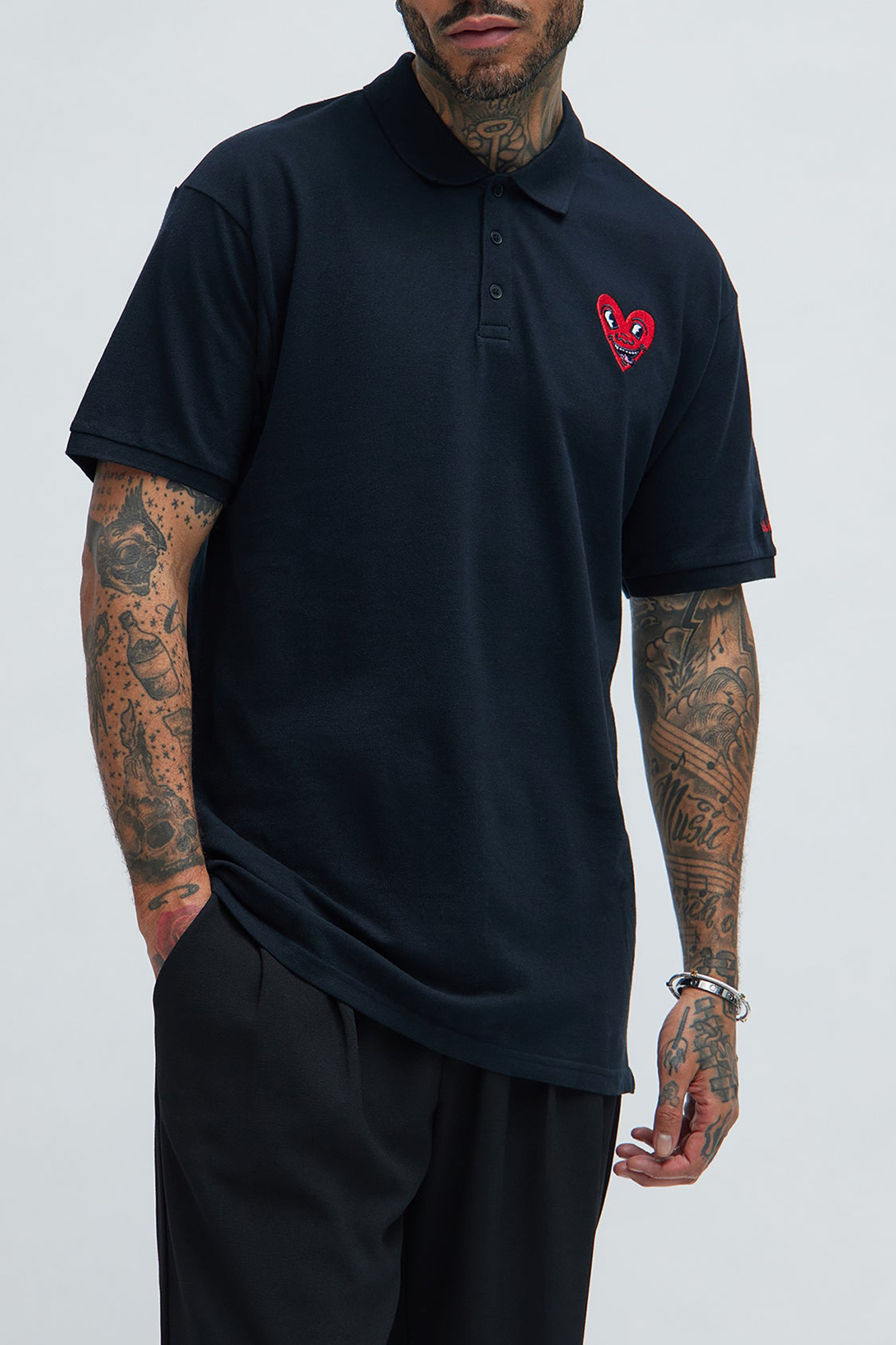 Keith Haring Heart Logo Short Sleeve Polo