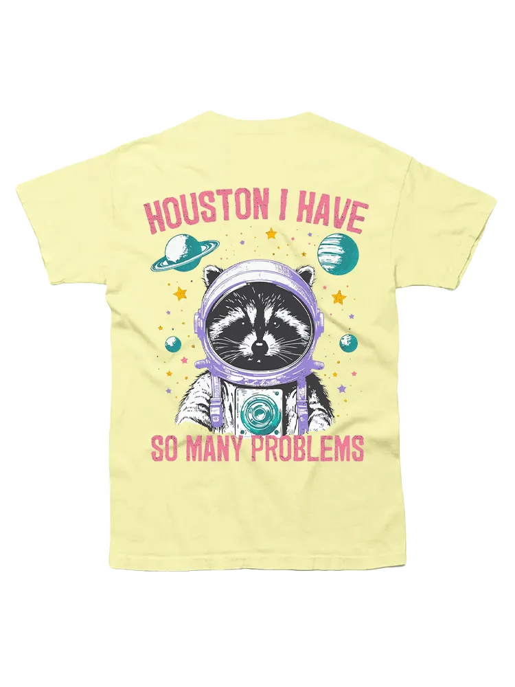 Cat Astronaut Print T-Shirt