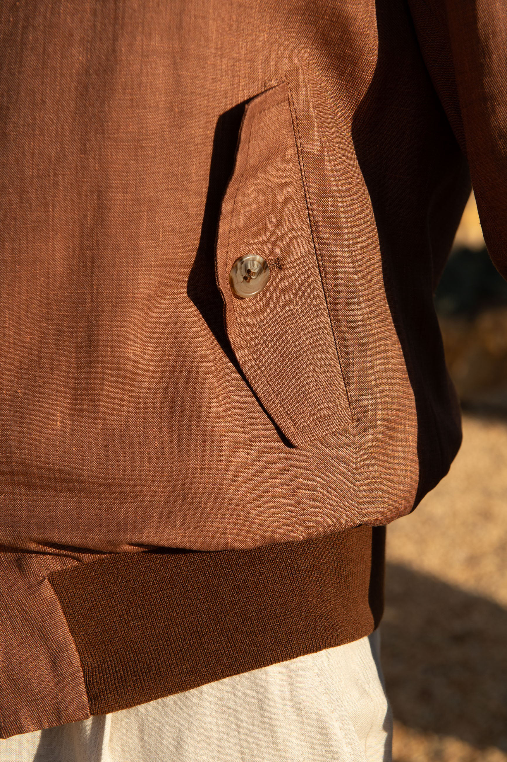 RUSTY SHORT JACKET IN LORO PIANA FABRIC