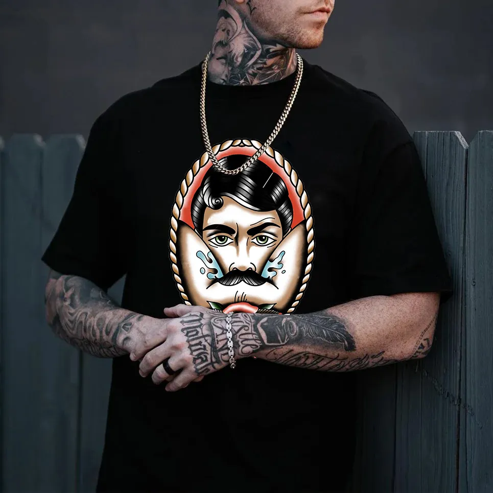 Vintage Rose Printed Men's T-shirt