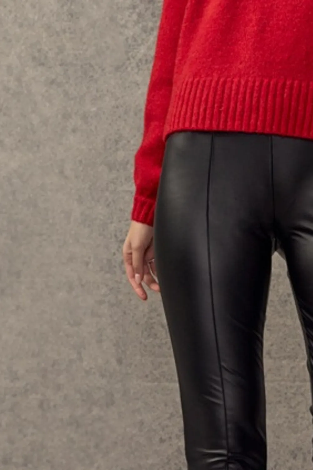 Heather Vegan Leather Leggings