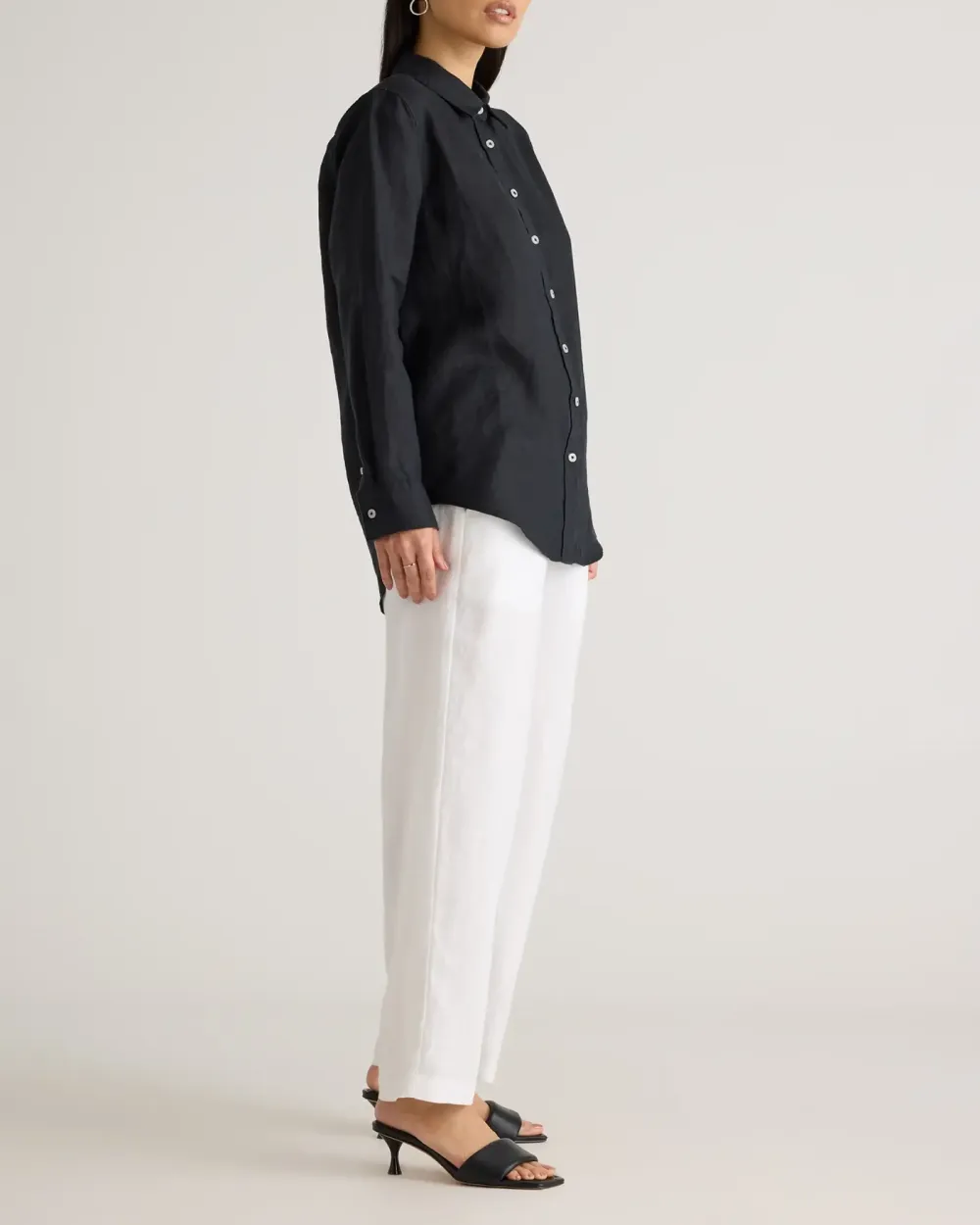 Slight Stretch 100% European Linen Long Sleeve Shirt