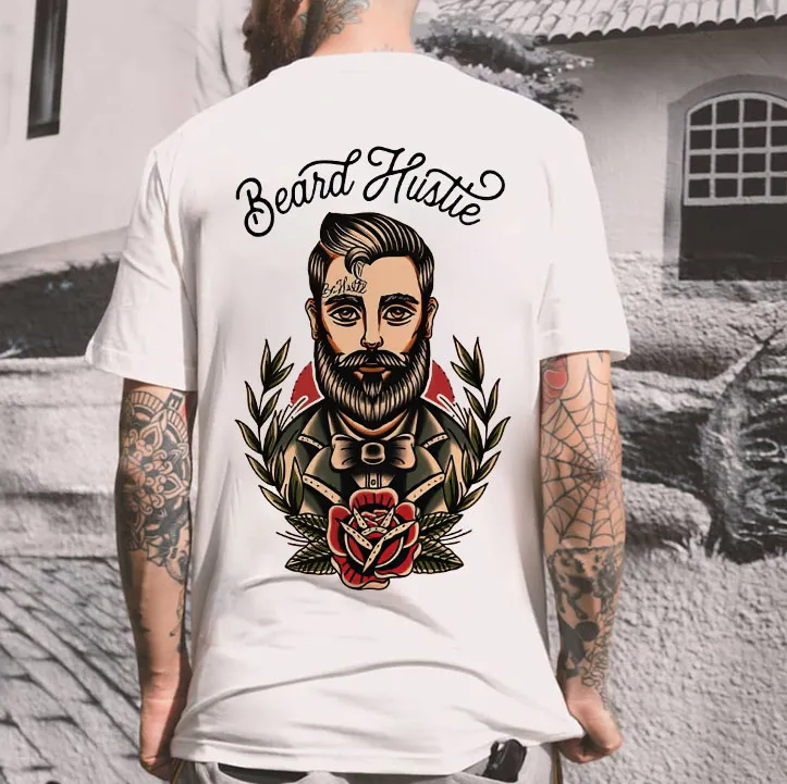 Beard Hustle Print Men's T-shirt
