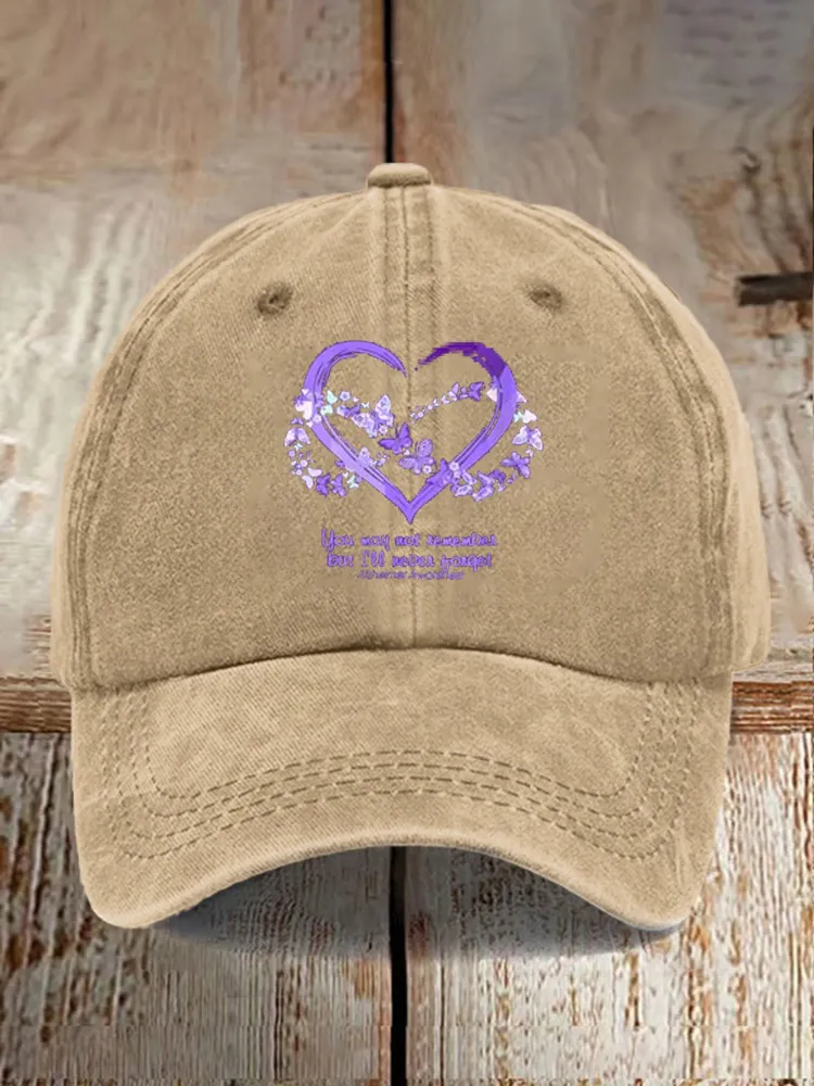 You May Not Remember But I'll Never Forget Alzheimer'S Awareness Baseball Caps
