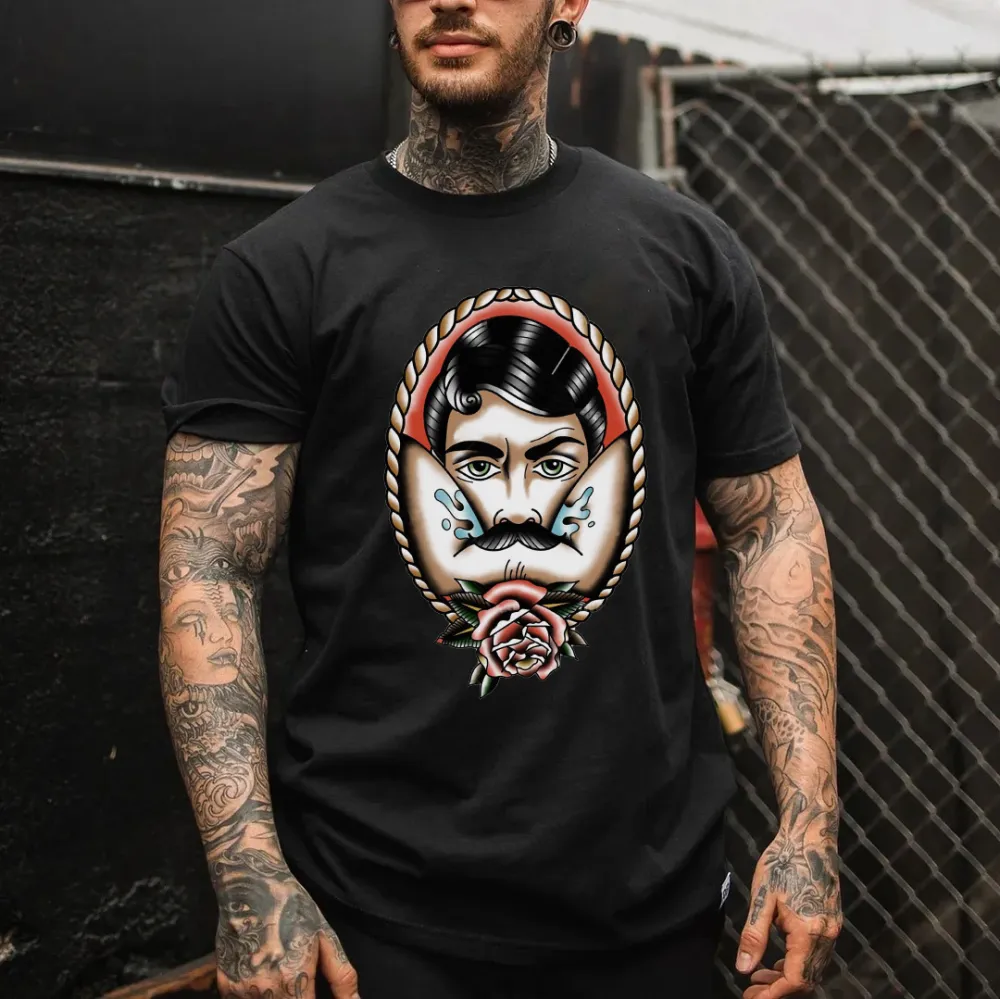 Vintage Rose Printed Men's T-shirt