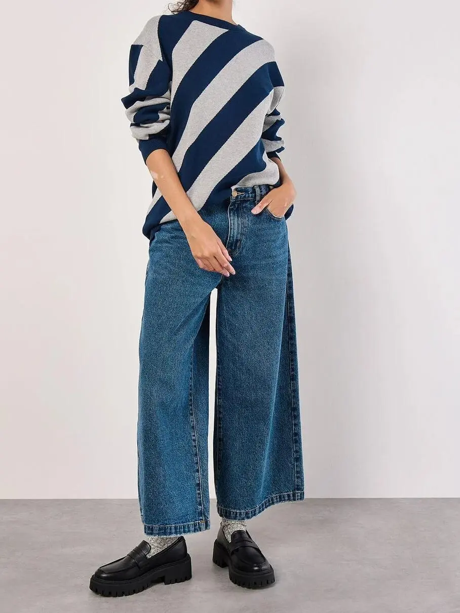 Diagonal Stripe Knitted Jumper