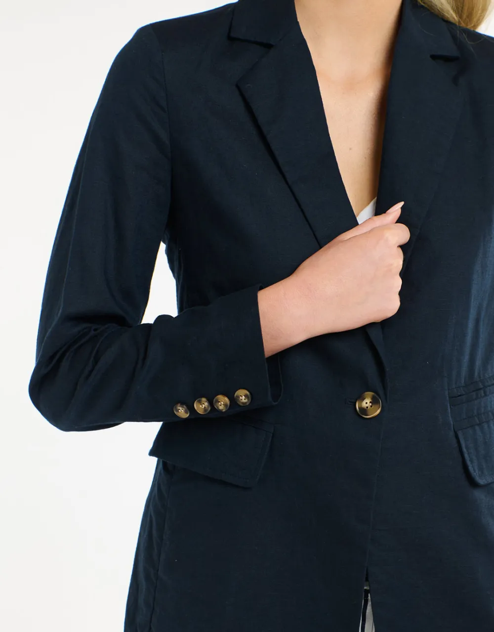 Portofino Linen Blazer - Navy