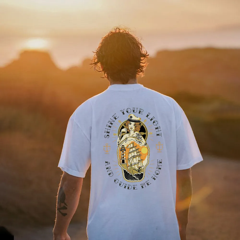 Shine Your Light And Guide Me Home Printed Men's T-shirt