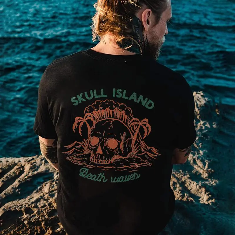 Skull Island Death Waves Printed T-shirt