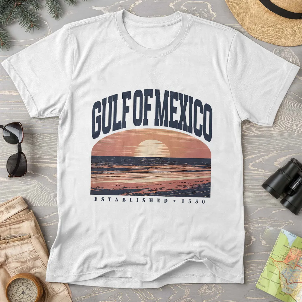 Gulf Of Mexico Varsity Sunset Comfort Colors T-Shirt
