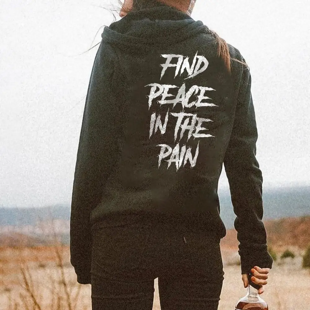 FIND PEACE IN THE PAIN Casual Hooded Sweater