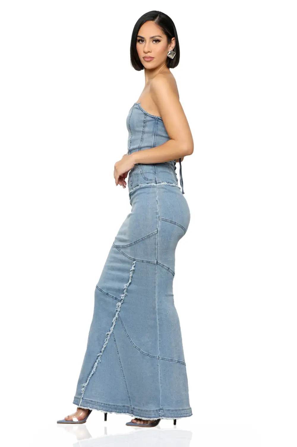Denim Down Maxi Dress-FINAL SALE