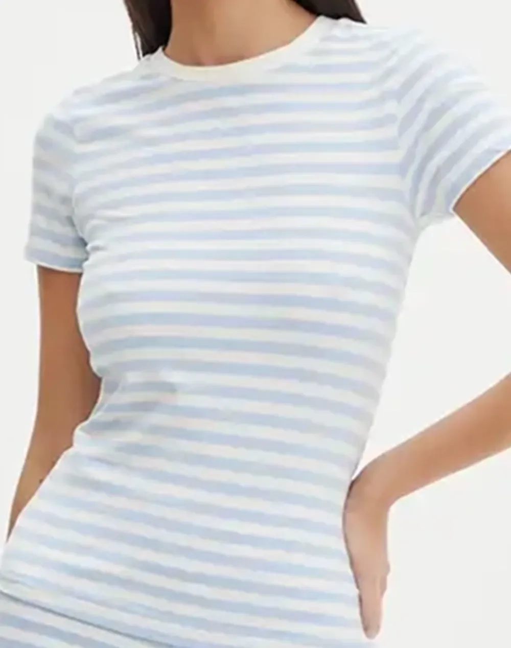 Stripe Cotton Fitted Tee