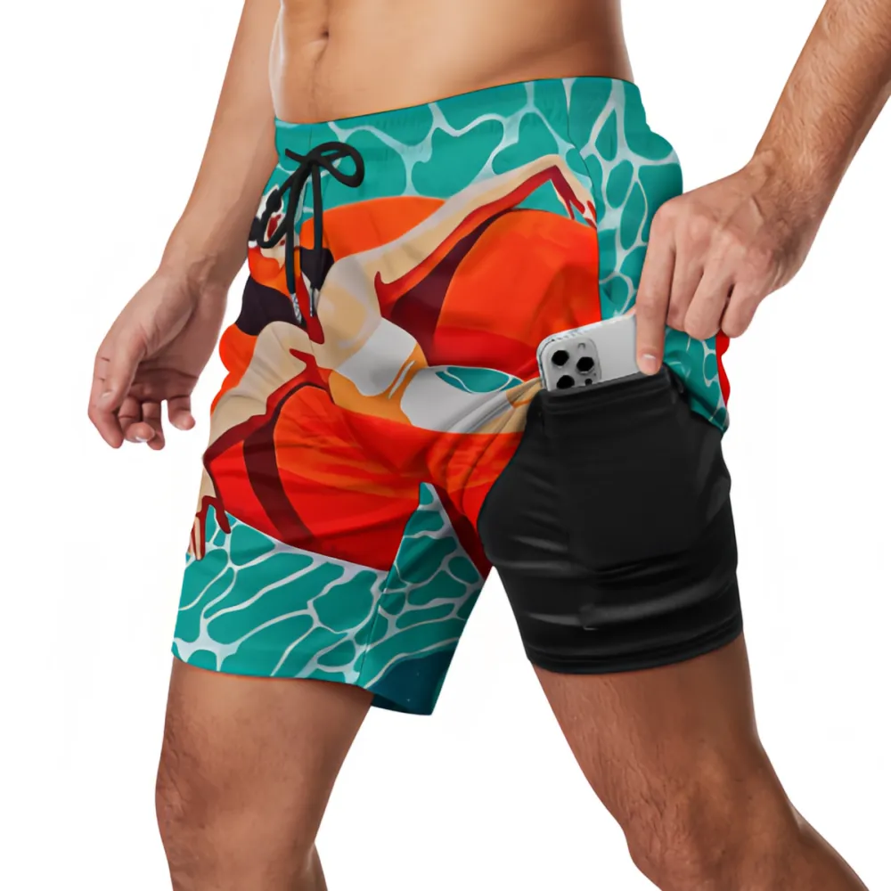 Beautiful Girl At Sea Sports Beach Shorts