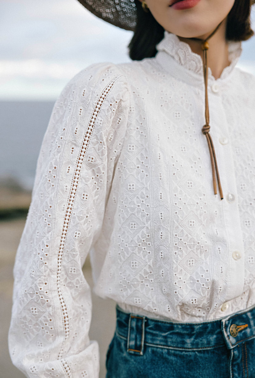 Tilly Cotton Blouse - Ivory