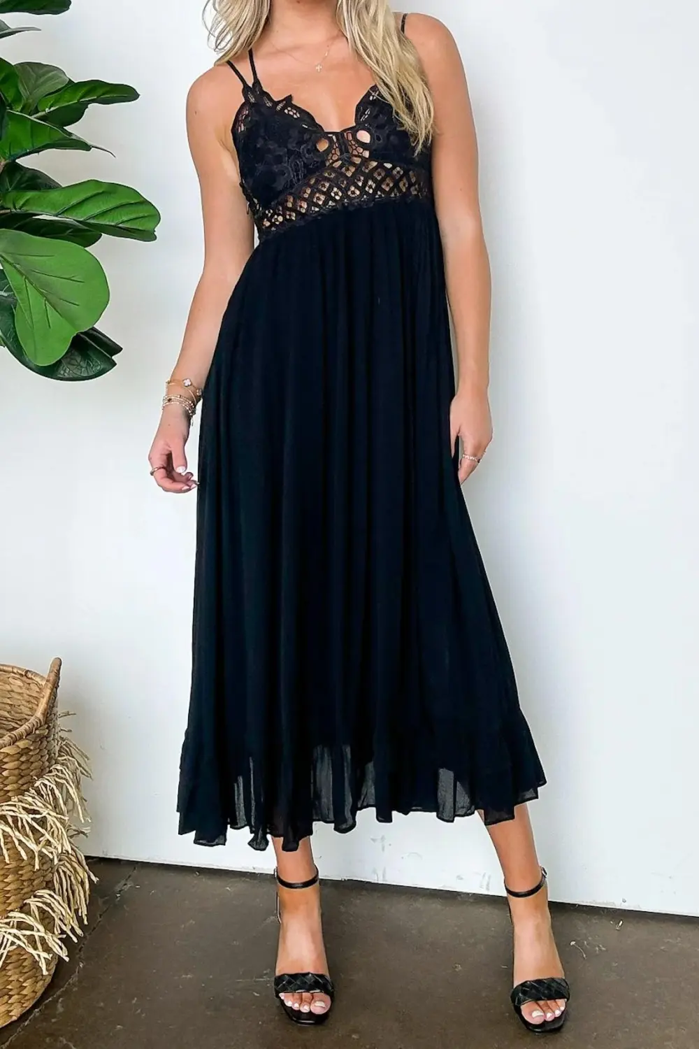 Floral Crochet Lace Maxi Dress