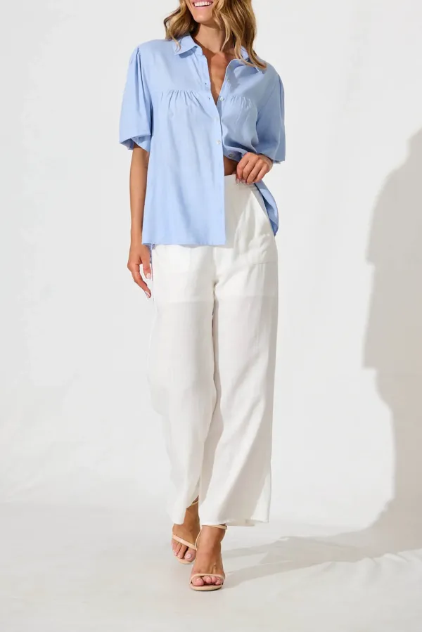 Light Blue Short Sleeve Button Up Shirt