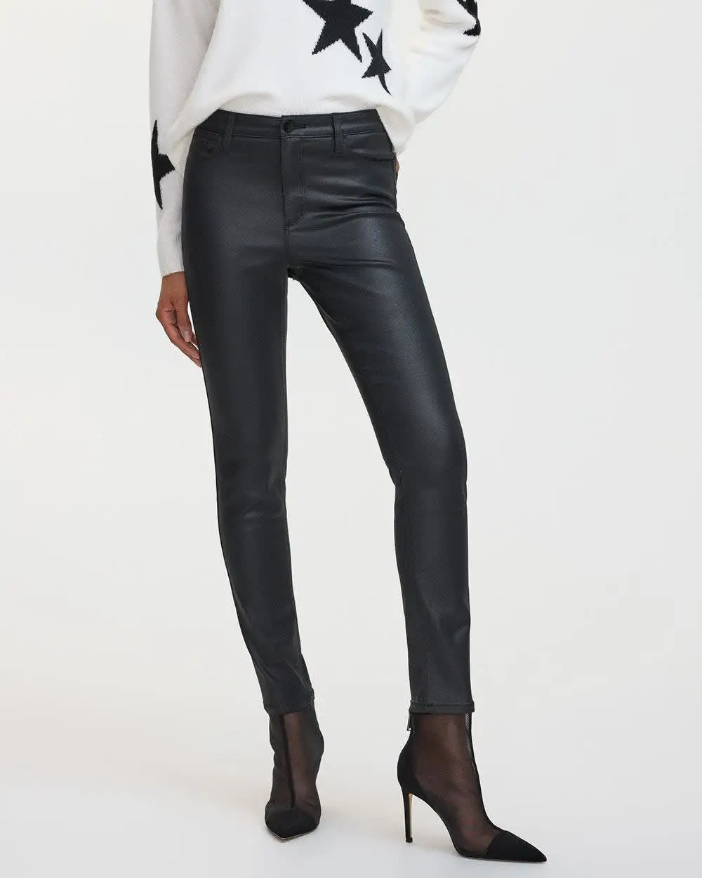 Skinny-Leg High-Rise Coated Pants - The Signature