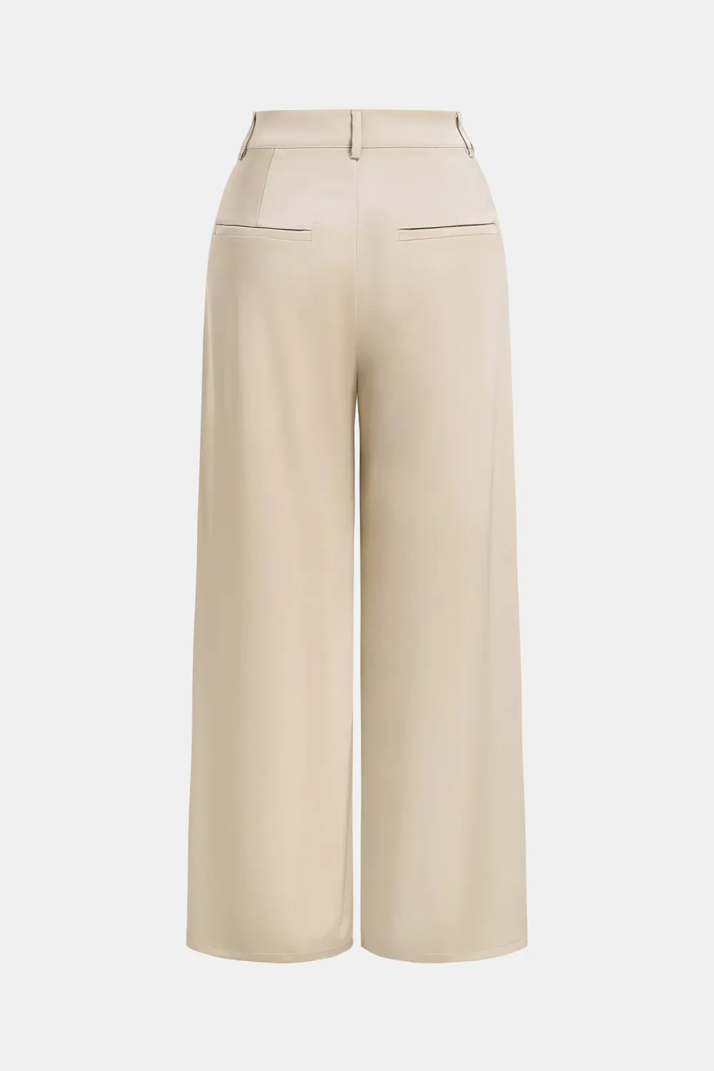 Champagne Satin Pleated Trousers