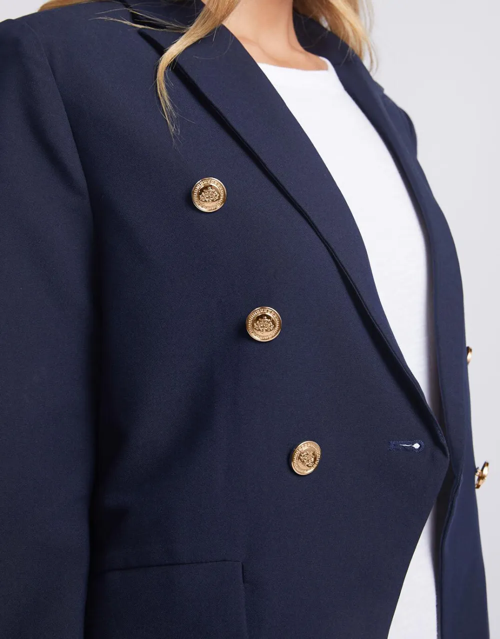 Lauren Blazer - NavyGold Buttons