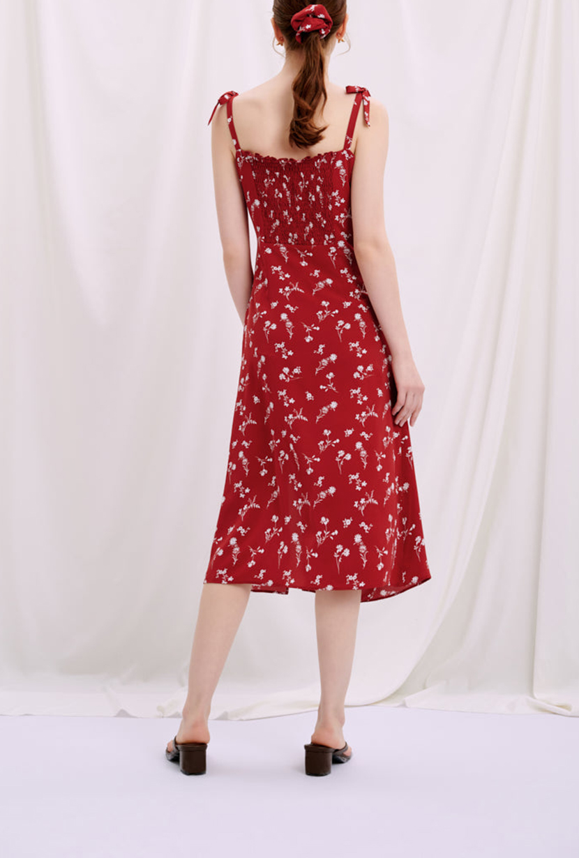 Lorraine Dress - Red Floral