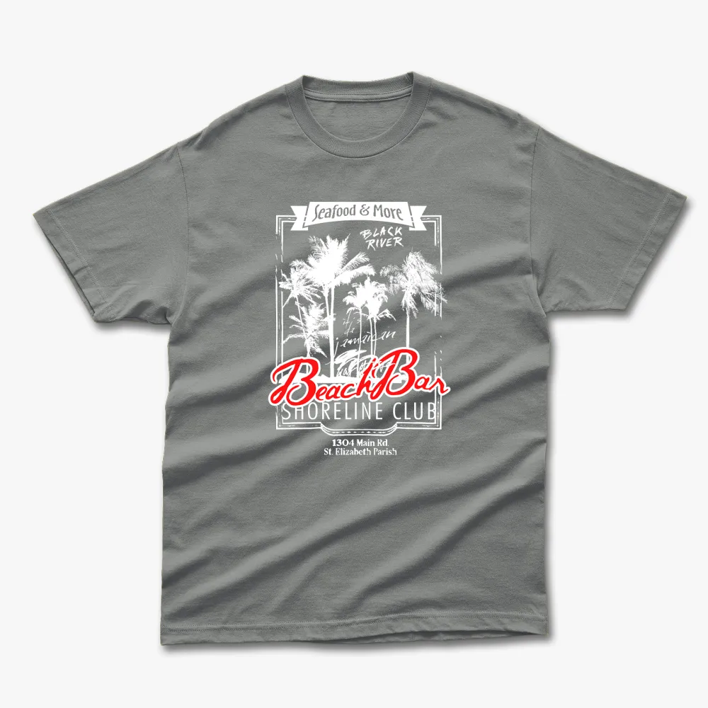 Retro Summer Seafood More Black River Printed T-Shirt