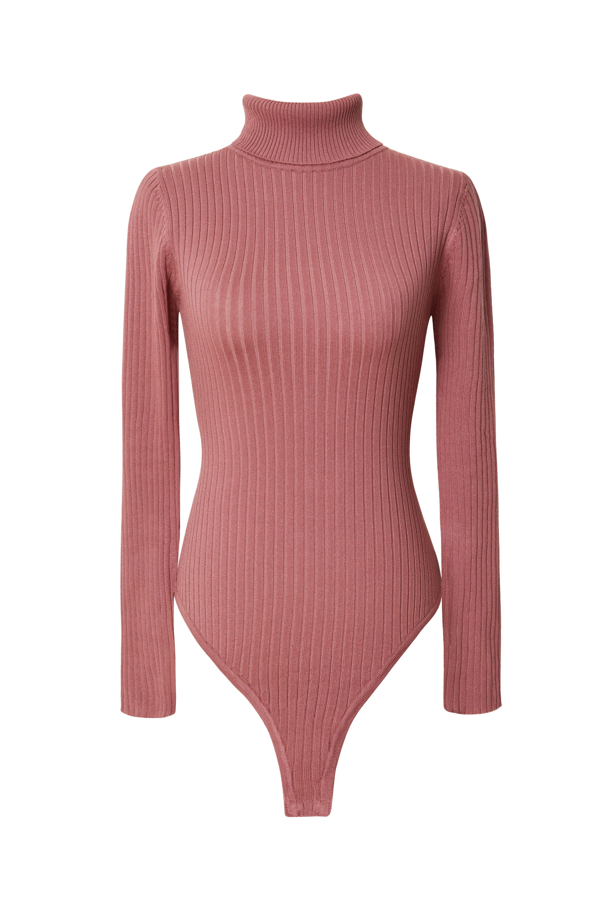 True Rose Ribbed Turtleneck Bodysuit