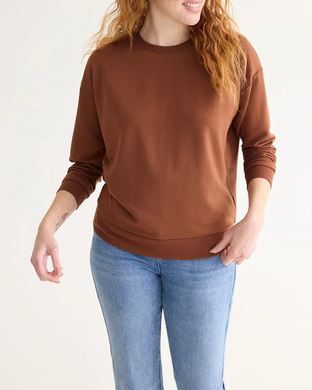 Long-Sleeve Crew-Neck Sweatshirt