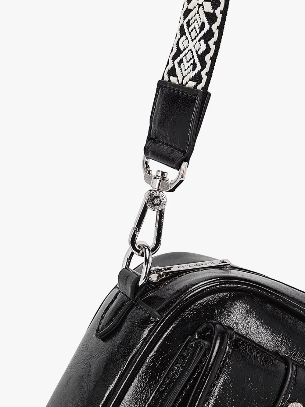 Mia Wide Strap Vegan Leather Crossbody Bag