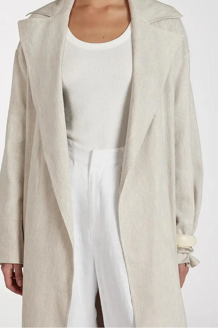 JOSEPHINA NATURAL LINEN BLEND COAT