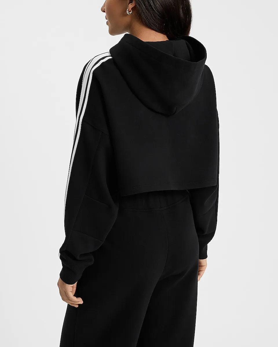 Nyc Graphic Stripe Sleeve Cropped Hoodie