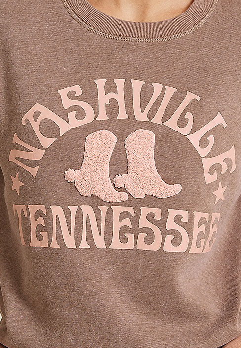 Nashville Tennessee Chenille Boot Relaxed Fit Sweatshirt