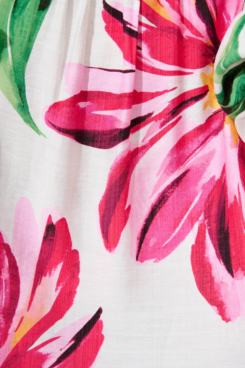 White Floral Print Half Sleeve Shirt