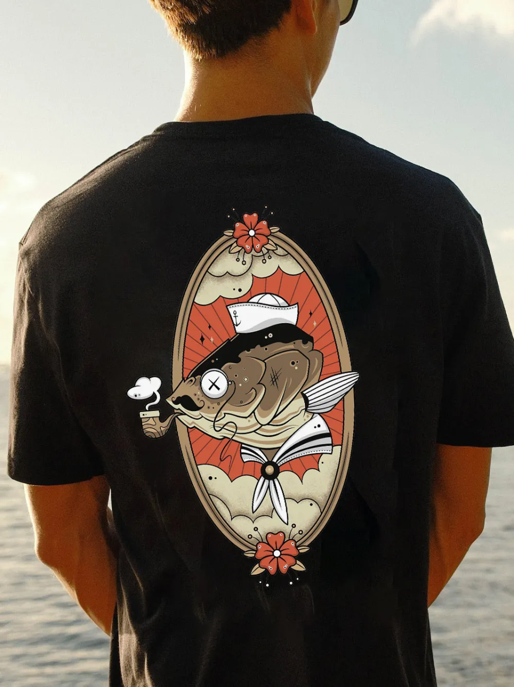 Fish Captain Printed Men's T-shirt