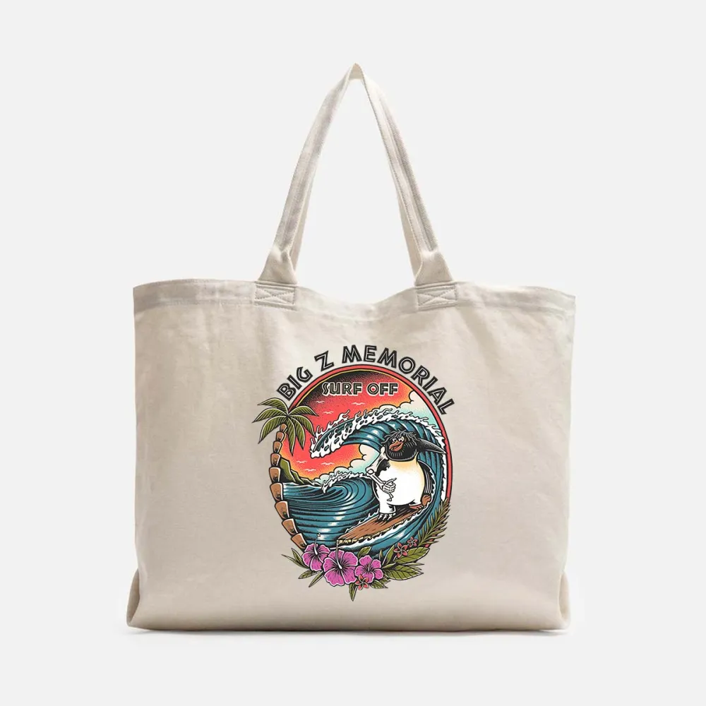 Beach Surfing Printed Canvas Bag