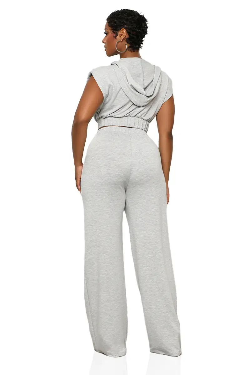 Running Errands Pants Set (Grey)-FINAL SALE