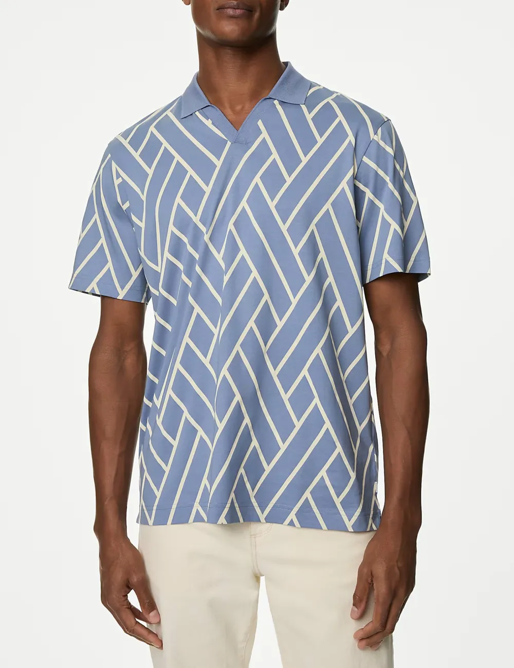 CottonGraphic Print Polo Shirt