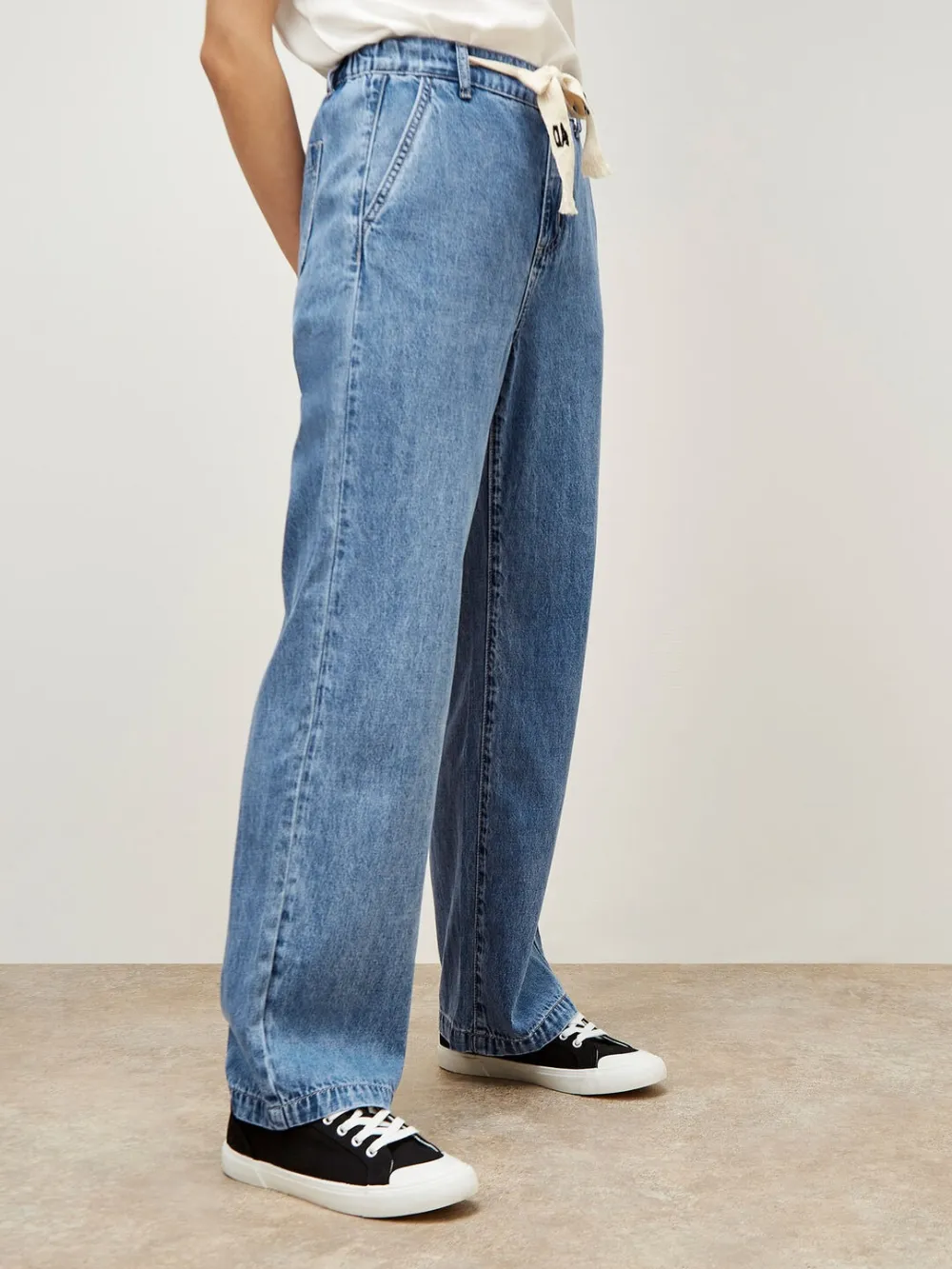 Eva Straight Leg Drawstring Jeans