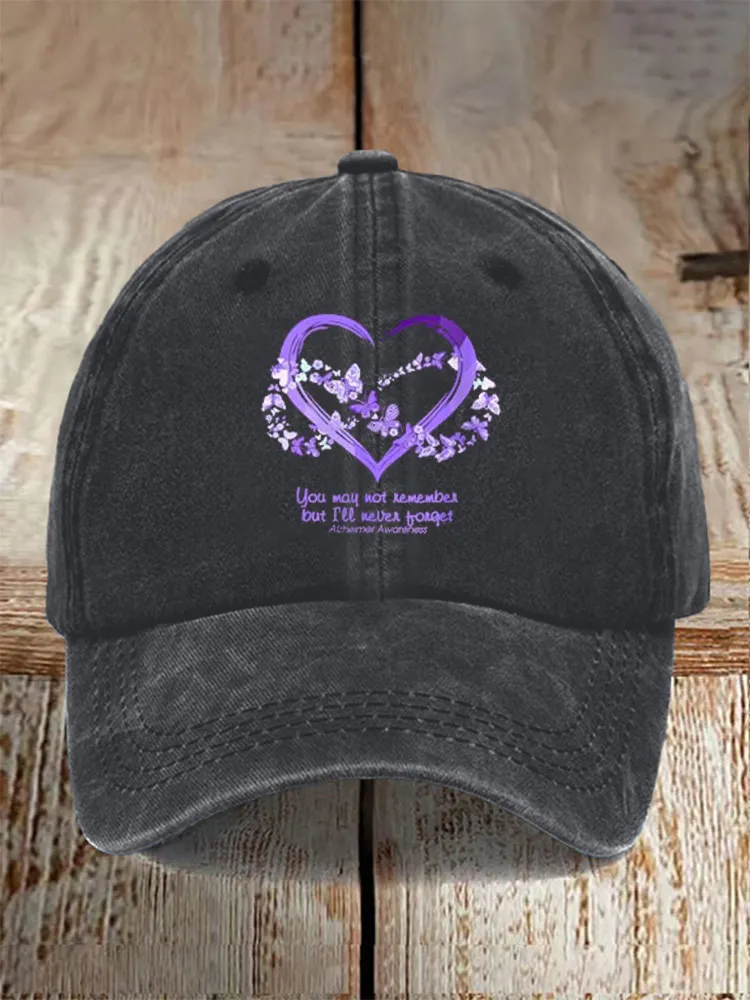 You May Not Remember But I'll Never Forget Alzheimer'S Awareness Baseball Caps
