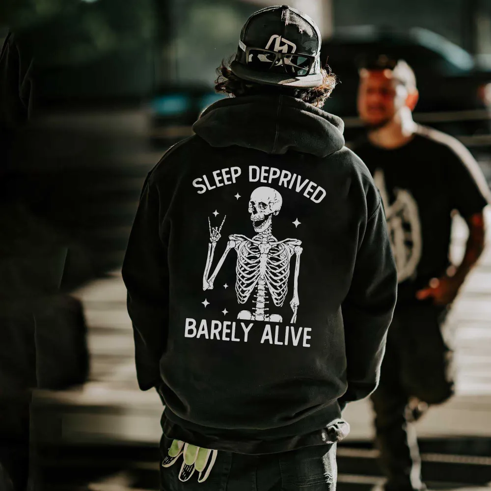 Sleep Deprived Printed Oversized Men's Hoodie