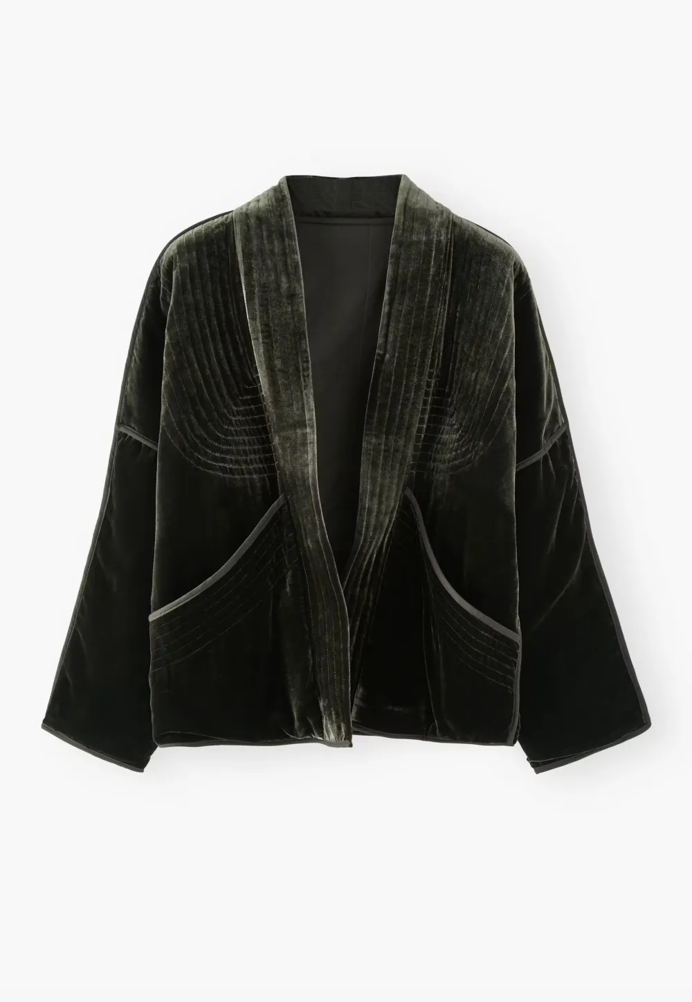 Cropped quilted jacket
Silk & viscose velvet