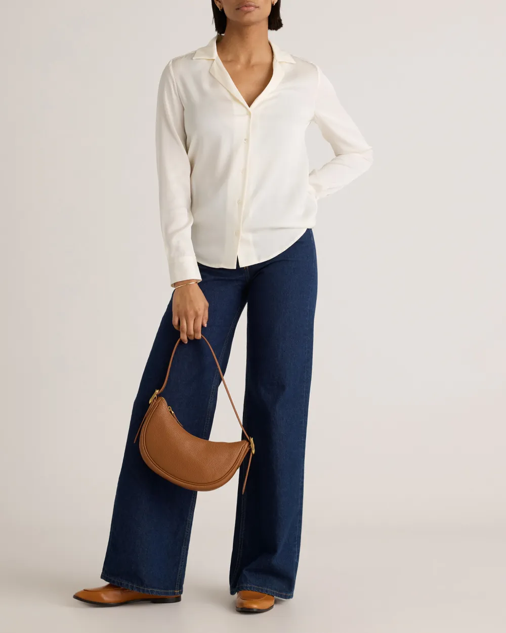 Notch Collar Slim Fit Blouse