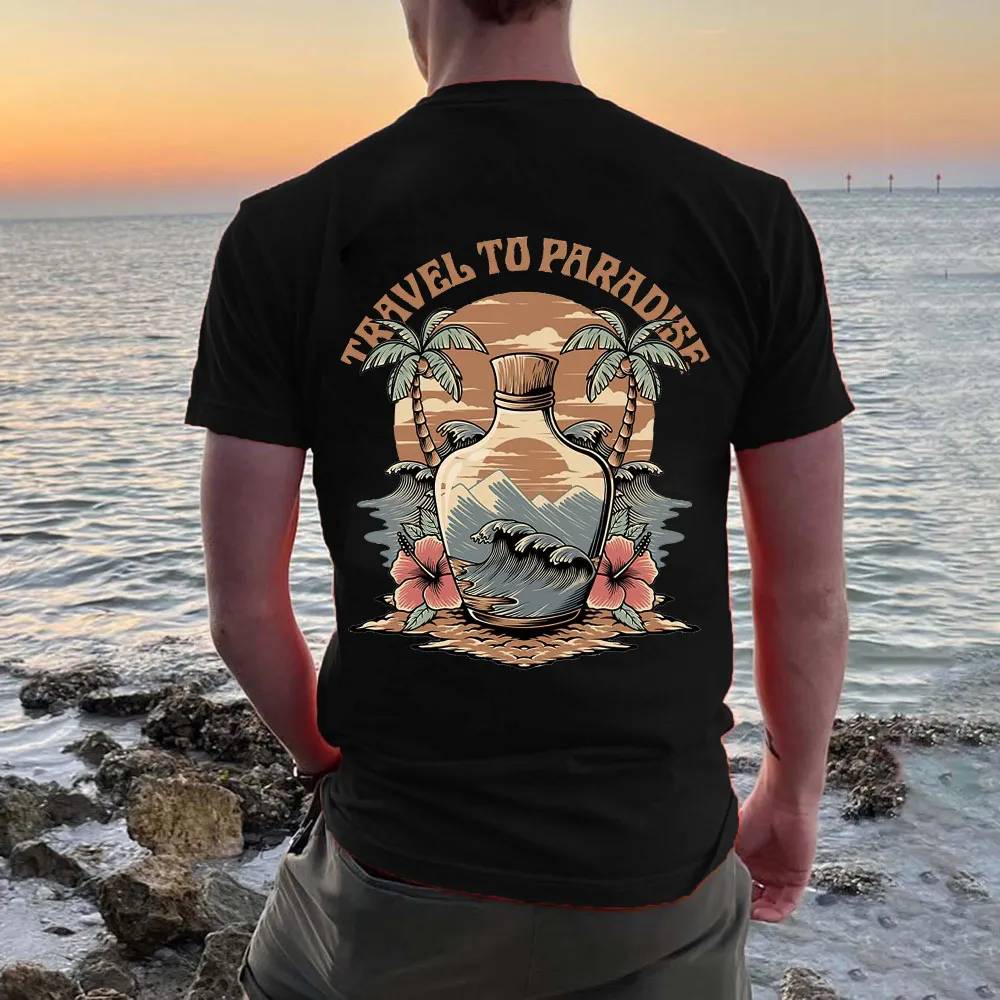 Travel To Paradise Printed Men's T-shirt