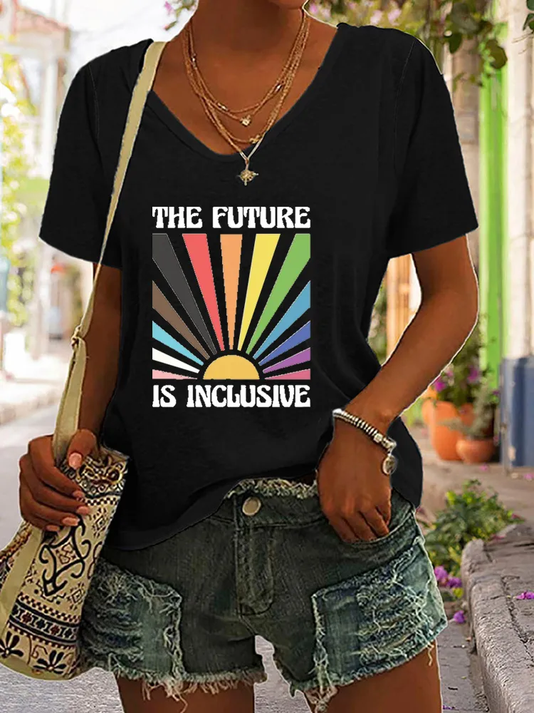 T-Shirt The Future Is Inclusive Shirt, Rainbow Pride Tee, Trans Rights Top