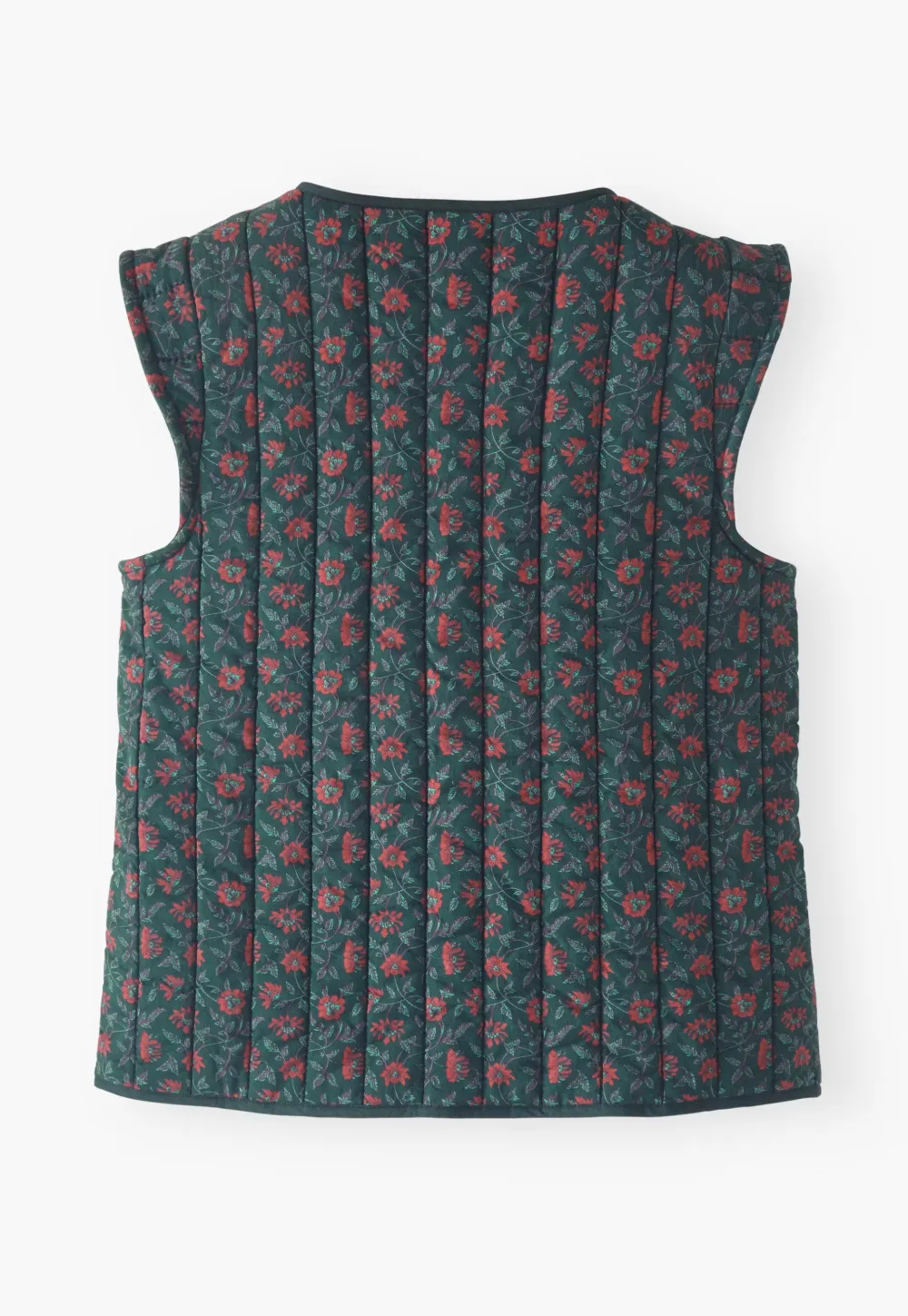 Quilted printed gilet
Fine cotton